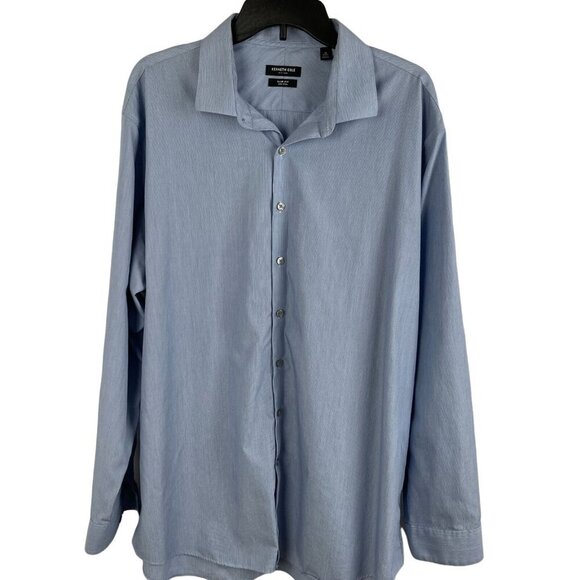 Kenneth Cole Men Casual Slim Fit Button-Down Shirt Size 18/34-35 - Picture 3 of 5